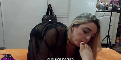 Submission Licks Her Misters Feet And Fucks Her With A Strapon. Katrina Punk Ft Nenamala. Lesbian