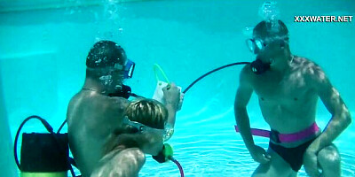 Fine-looking Samantha's swimming pool scene