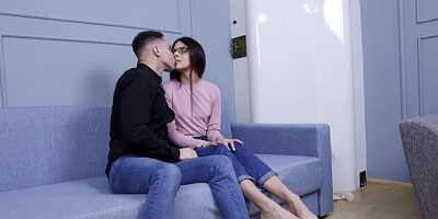 Good-looking brunette Emily Wilson gets fucked by a massive dick