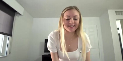 Cute-looking lady with big bottom Amber Moore impaled in POV
