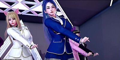 [mmd] Stayc - Ran2u Ahri Akali Kaisa Evelynn Seraphine Hot Kpop Dance Kda League Of Legends
