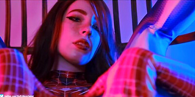 Mary Jane Fucks Herself In A Spiderman Suit