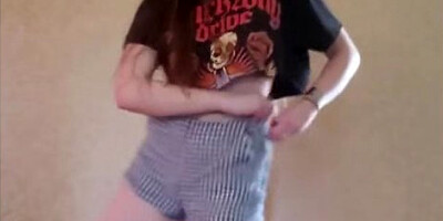 Amateur Brunette Dances And Strips To Nude