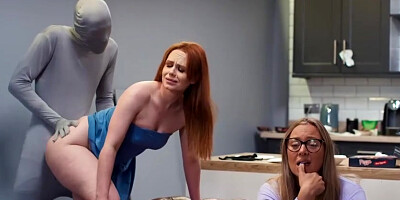 Slender redhead Ella Hughes penetrated by incredibly huge boner