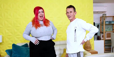 Leia Saez - Amazing Bbw Redhead Is Desperate For Don Jorges Old Cock!