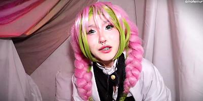 Mitsuri Cosplay Cute Asian Slut Rough Fucked by Big Dick & Creampie