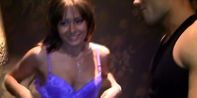 Jessy Nikea blows two strangers in the club and gets fucked