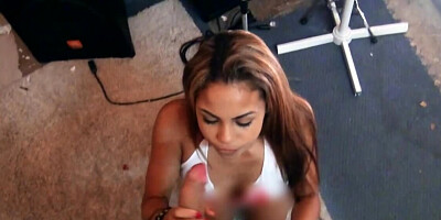 Man's hands tell more than words when he paws and drills babe