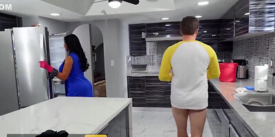 Only One Thing Can Get In Between Her Cleaning, Her Stepsons Huge Dick With Kyle Mason And Sybil Stallone