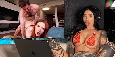 Redhead Skips Gym for Porn ASMR Reaction