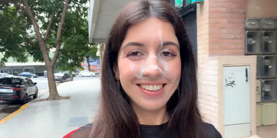 Facial and Cum-Covered Public Walk