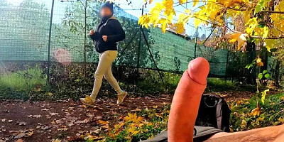 Dickflash in the Park: a Slutty Milf Can't Resist to Give a Me a Hard Titty Fuck