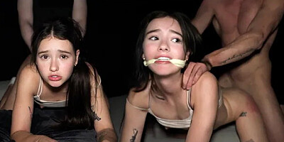 Bound Petite Brunette in Rough Missionary