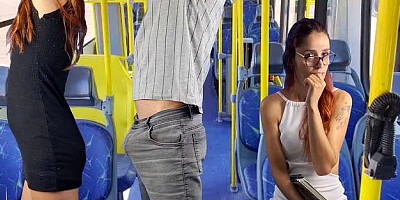 Redhead Enjoys Stranger Encounter on Public Bus