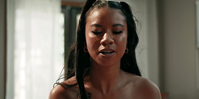 Ebony teen fucks her frustrated stepdad