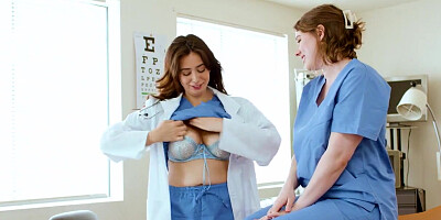 Riley Nixon And Chloe Surreal's Jiggish Knocker Examination Teaching Sesh