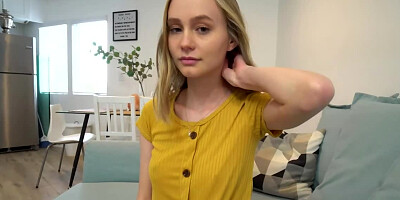 Posh blonde girl handles big black dick with her mouth