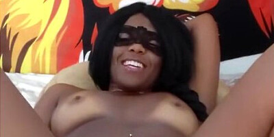 Beautiful Black Brazilian Enjoying Tasty Herself With Toy For The Camera