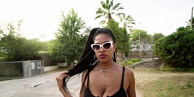 Seductive girl with big black tits gets fucked silly