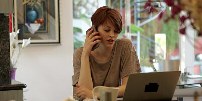 Woman searches for lover while she is having sex with other girls