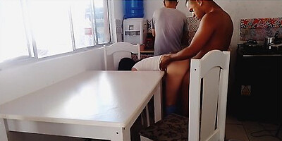Cuckold Husband Washes Dishes While I Fuck His Best Friend