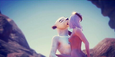 Furry Cat Singsbians With Egyptian Priestess Cleopatra On A Wild Beach
