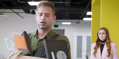 Curvy secretary is being fucked by a horny guy in the office