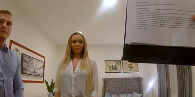 Belarusian charmer Polina Max gives a blowjob