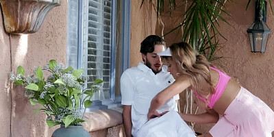 Horny girl sucks dick and gets fucked hard at tennis club