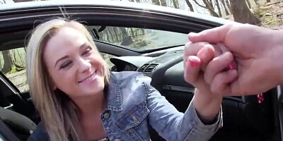 Teen hitchhiker Vinna Reed public sex with stranger dude