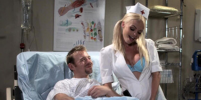 A hot nurse takes care of a patient with her sexy pussy