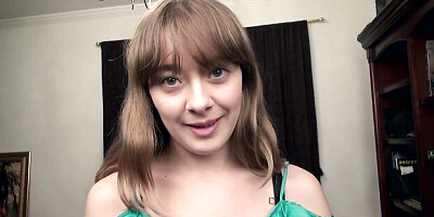 Amorous lady's natural tits action