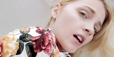 Skinny blonde teen is having morning sex with her stepdaddy