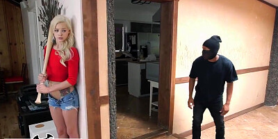 Elsa Jean And Ricky Johnson - Young, Skinny White Girl Taking Bbc From Burglar