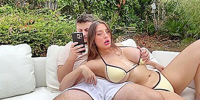 Hot Couple Sextape: Deepthroat, Slippery Boobs, Reverse Cowgirl & Spooning With Gaby With Luna Doll