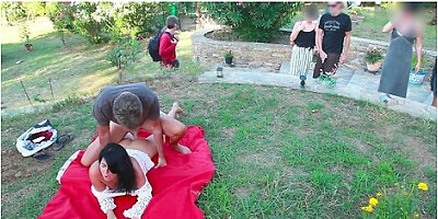 Public Sex On The Meadow With A Stranger! Ass And Pussy Creampie And Facial Cumshot
