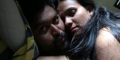 Amateur recording showing a hairy Indian girl riding her BF