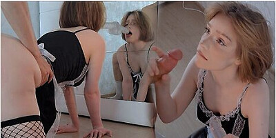 Naughty Maid Caught Masturbating With A Dildo. Hard Punishment From The Boss