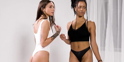 Kira and April in a perfect lesbian sex