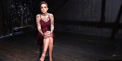 Tattooed BDSM GF Hitachi toyed by CMNF kinky master