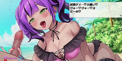 [02 Hentai Game Isekai Beach.2d Animation Of A Handjob On An Outdoor Beach