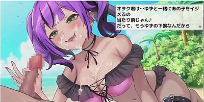[02 Hentai Game Isekai Beach.2d Animation Of A Handjob On An Outdoor Beach