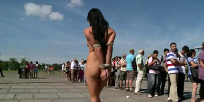 Little Euro babe fucked in public