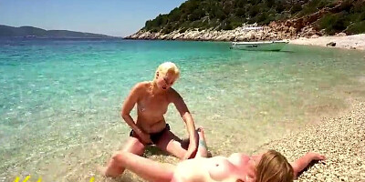 Miss Melissa And Stepmother Mackenzie Page Plow On The Beach