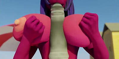 Beach Blowjob Hyper Growth Animation