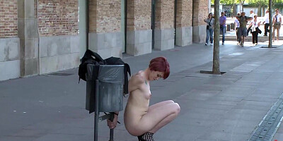 Redhead fucked in various public places