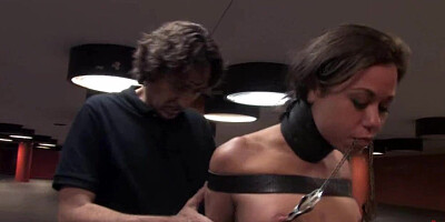 Czech slave fucked in public