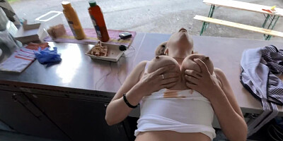 Sam Bourne is butt-fucking slutty waitress Lady Lyne