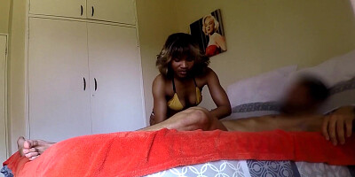 Sexy big ass African slut face fucking