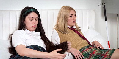 Blind beauty Gracey Snow wants stepbros cock